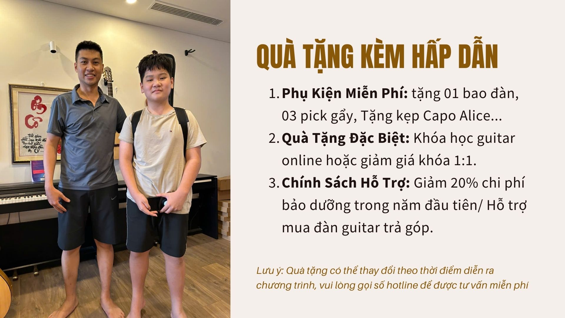 qua tang kem khi mua dan guitar tai Shopguitarhanoi