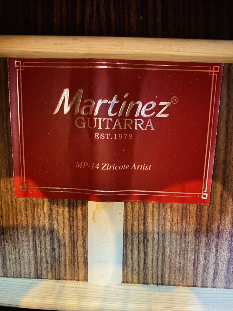 Guitar Martinez MP14 Ziricote mặt sau