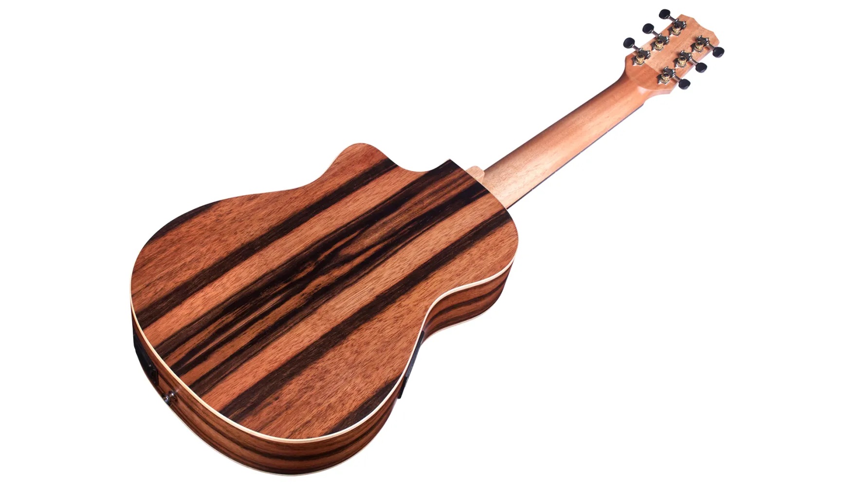 Cordoba Mini II EB-CE 10 Cận cảnh bộ khóa đàn mạ crom sáng bóng trên cây đàn guitar Cordoba Mini II EB-CE chính hãng