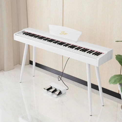 Saiger SDP 5130 8 Toàn cảnh đàn piano điện Saiger SDP 5130 màu trắng với hệ thống âm thanh lấy mẫu đa tầng chân thực