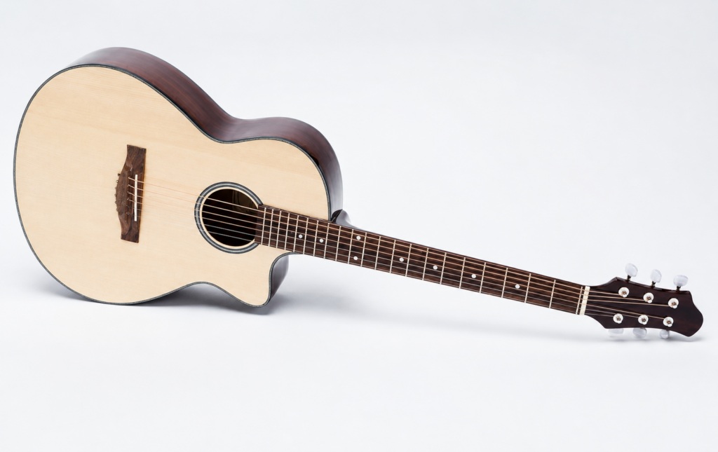Chi tiết ngựa đàn và dây đàn guitar acoustic Ba Đờn VE-70