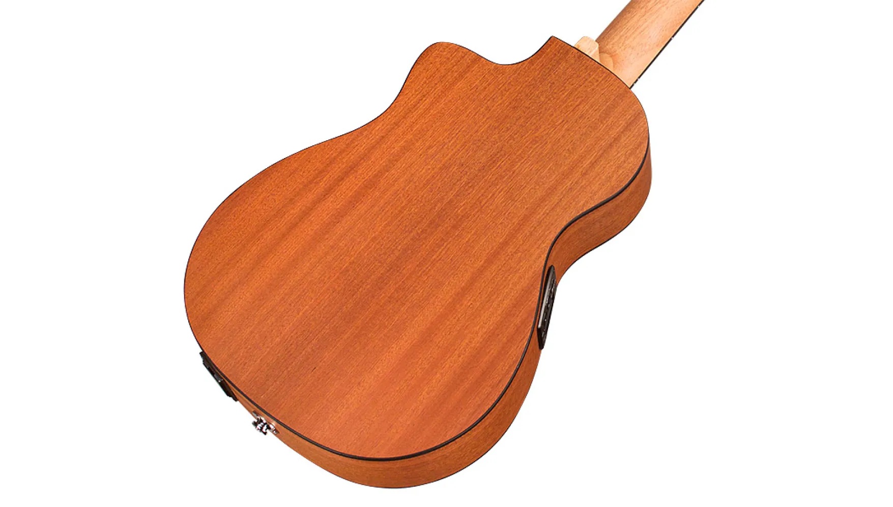 Cordoba Mini II MH CE 11 Góc chụp mặt lưng đàn guitar Cordoba Mini II MH CE với chất liệu gỗ Mahogany trầm ấm