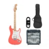 Đàn guitar điện Squier Sonic Stratocaster HSS Tahitian Coral 23 Guitar điện Squier Sonic Stratocaster HSS Maple màu Tahitian Coral kèm phụ kiện
