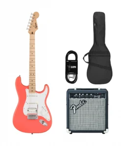 Guitar điện Squier Sonic Stratocaster HSS Maple màu Tahitian Coral kèm phụ kiện