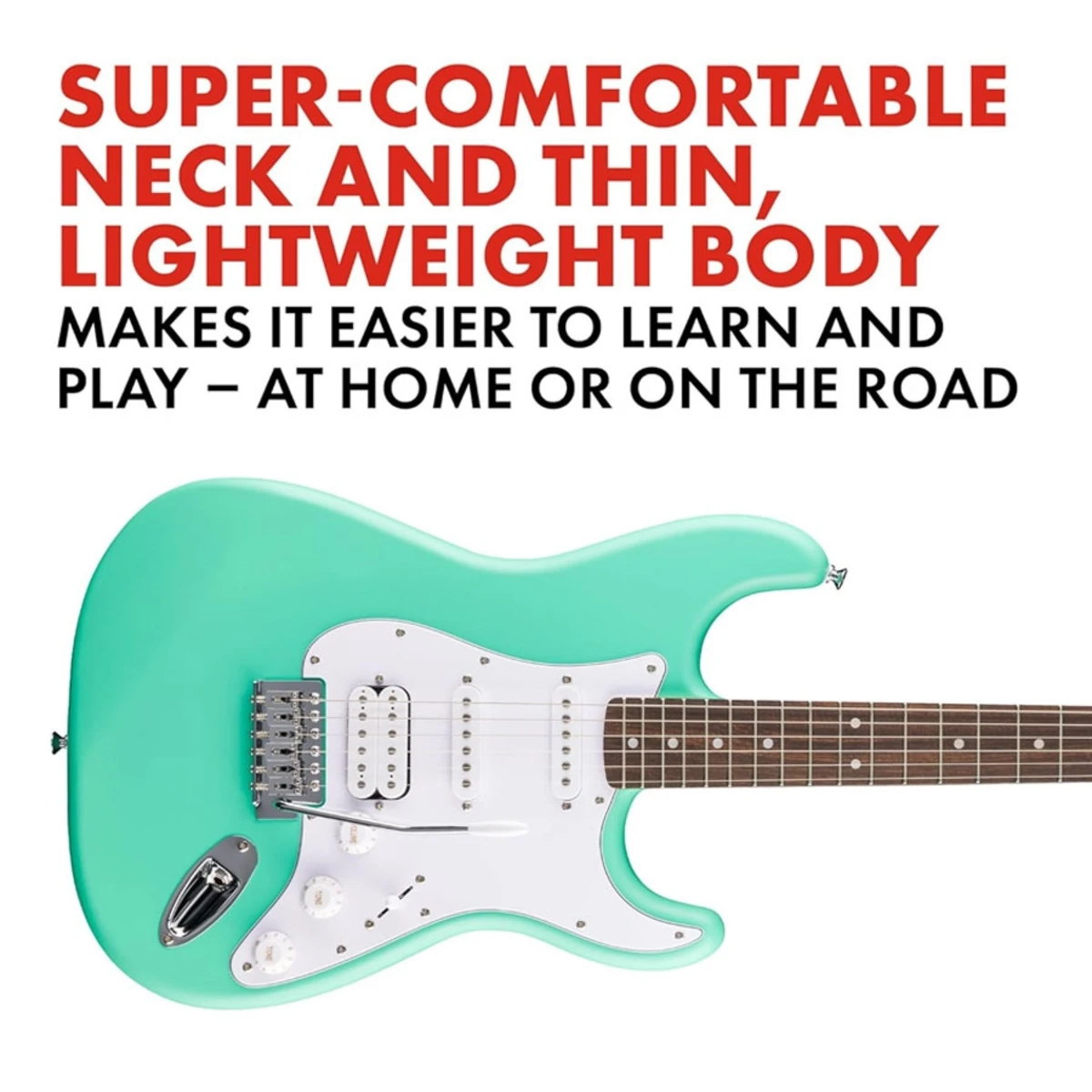 Đàn guitar điện Squier Debut Stratocaster HSS Laurel Sea Foam Green 8 Đàn guitar điện Squier Debut Stratocaster HSS Laurel Sea Foam Green - Ảnh 8